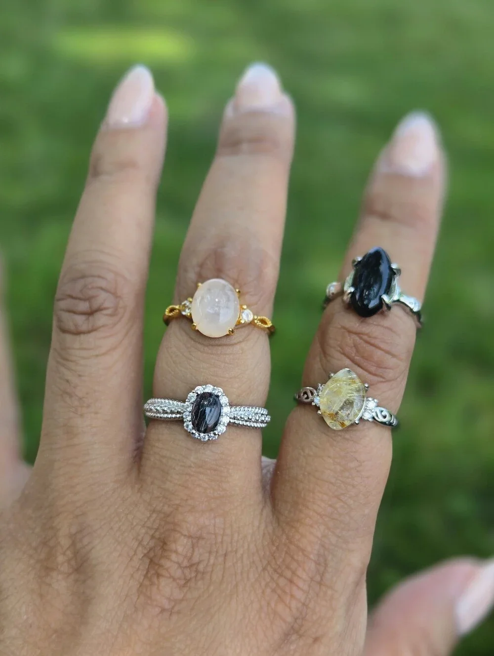 Rose Quartz Crown Ring